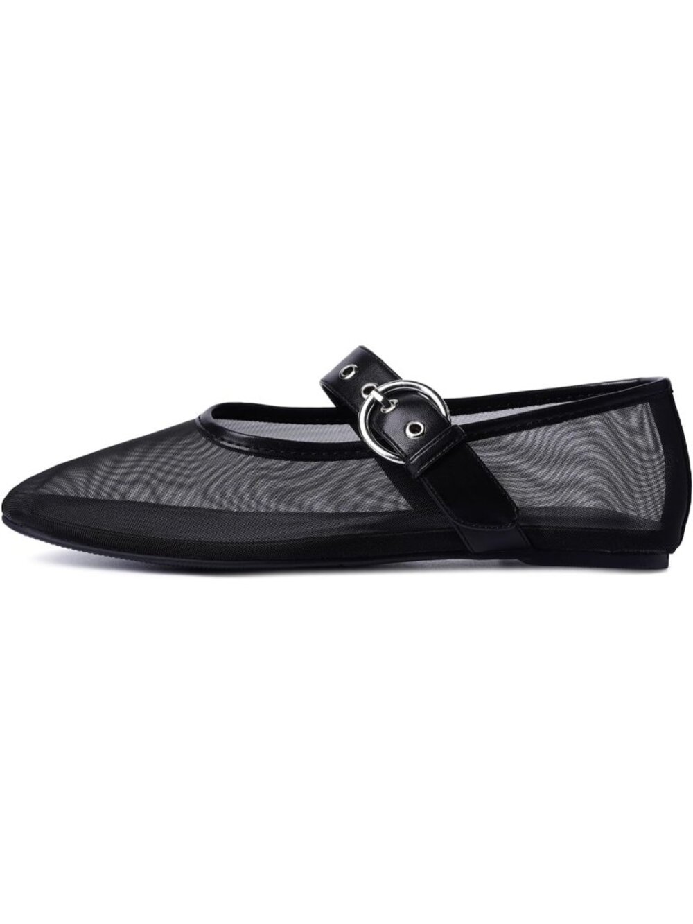 Women's Mesh Flats Ballet Flats Mary Jane Leopard Black_Mesh Flats